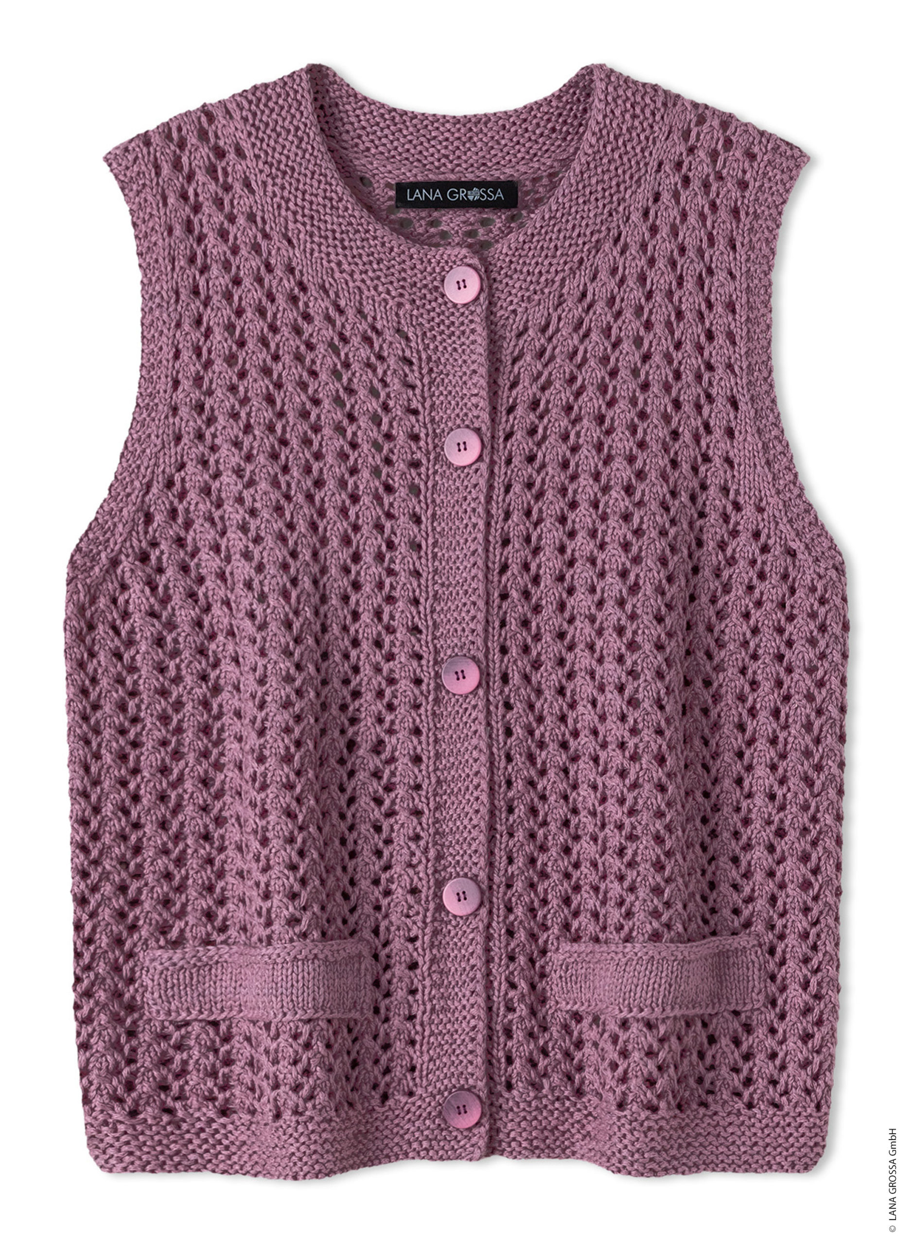 Strickset Weste Mit Taschenblenden Aus Summer Cashmere Von Lana Grossa 2 Strickset Weste Mit Taschenblenden Aus Summer Cashmere Von Lana Grossa – Bild 2