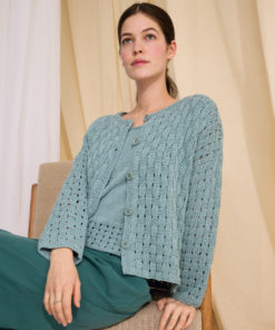 Strickset Jacke Im Flechtmuster aus Setapura von Lana Grossa