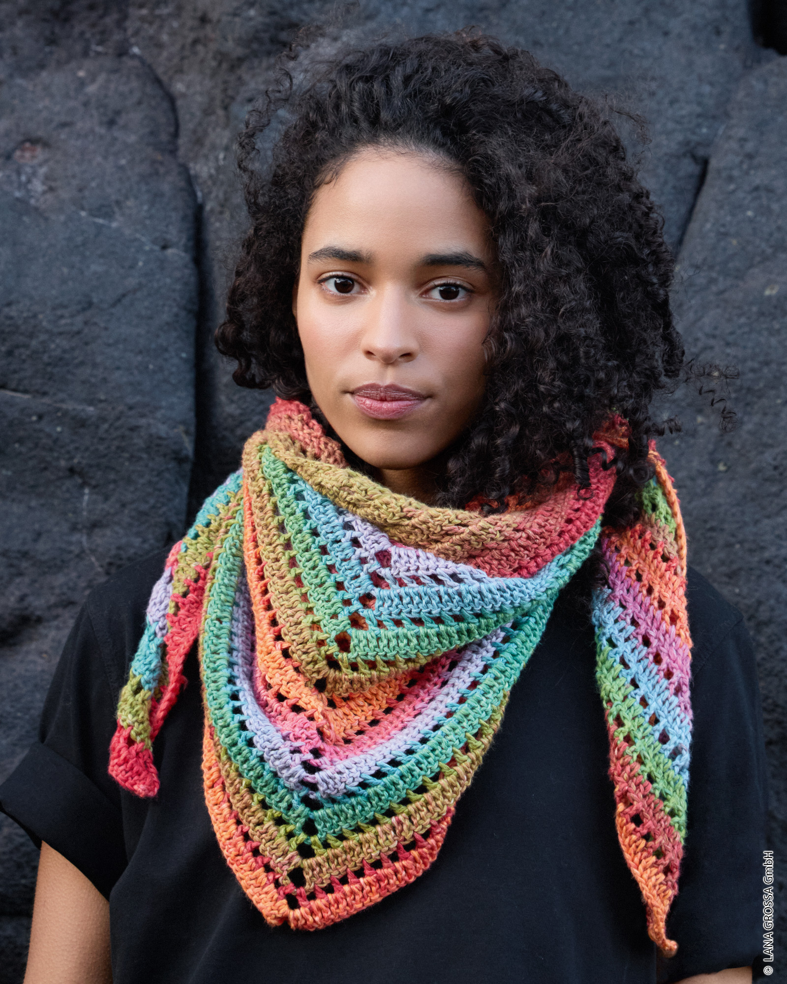 Strickset 2-Knäuel-Häkel-Dreieckstuch Aus Cotonella Von Lana Grossa 1 Strickset 2-Knäuel-Häkel-Dreieckstuch Aus Cotonella Von Lana Grossa