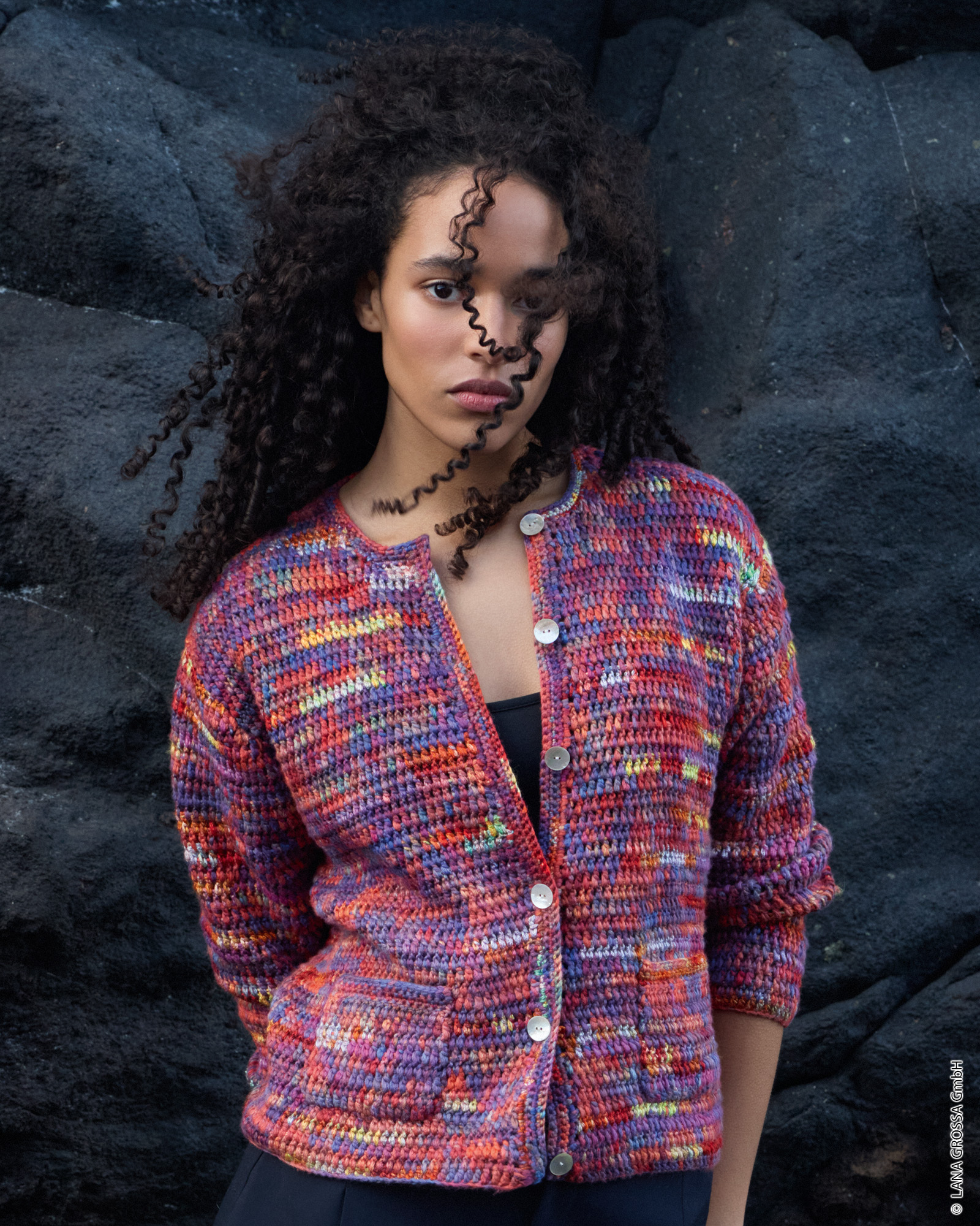 Strickset Jacke Mit Taschen Aus Cotonella Multi Von Lana Grossa 1 Strickset Jacke Mit Taschen Aus Cotonella Multi Von Lana Grossa