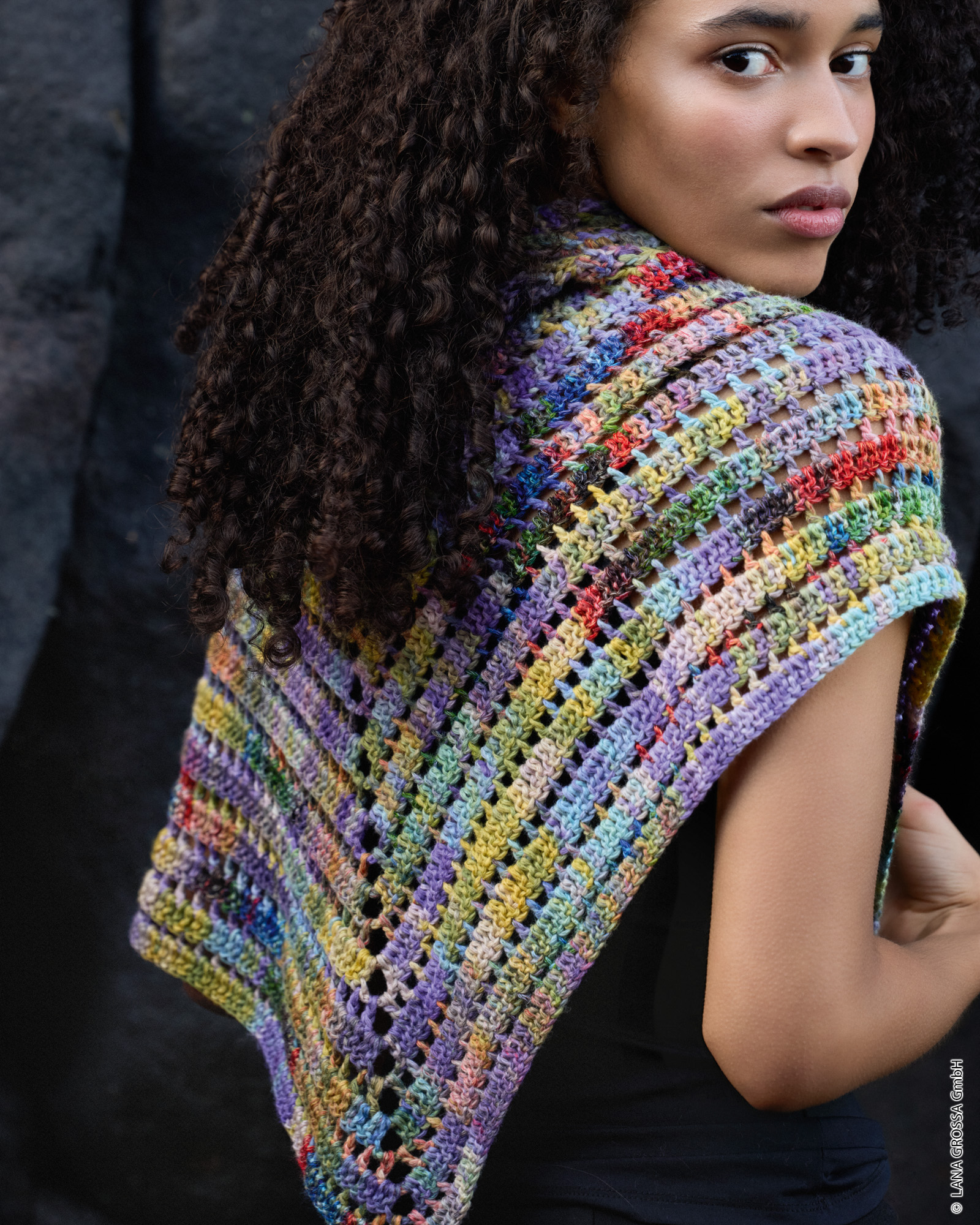 Strickset 2-Knäuel-Häkel-Dreieckstuch Aus Cotonella Multi Von Lana Grossa 1 Strickset 2-Knäuel-Häkel-Dreieckstuch Aus Cotonella Multi Von Lana Grossa
