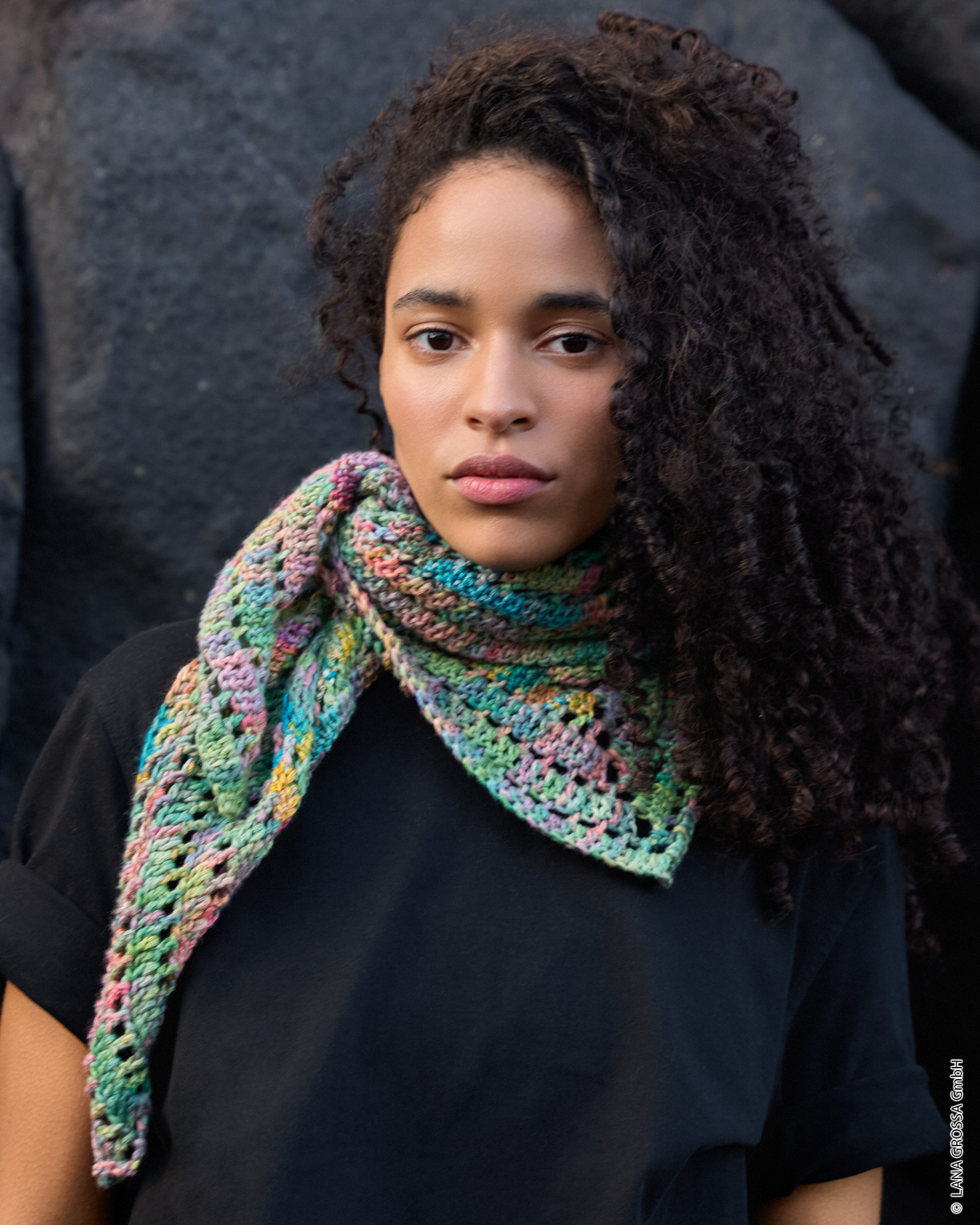 Strickset 1-Knäuel-Häkel-Dreieckstuch Aus Cotonella Multi Von Lana Grossa 1 Strickset 1-Knäuel-Häkel-Dreieckstuch Aus Cotonella Multi Von Lana Grossa