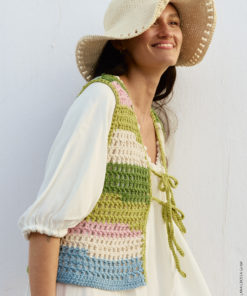 Strickset Weste In Filethäkelei Aus Natural Cotton Gots Von Lana Grossa 5 Strickset Weste In Filethäkelei Aus Natural Cotton Gots Von Lana Grossa – Bild 3