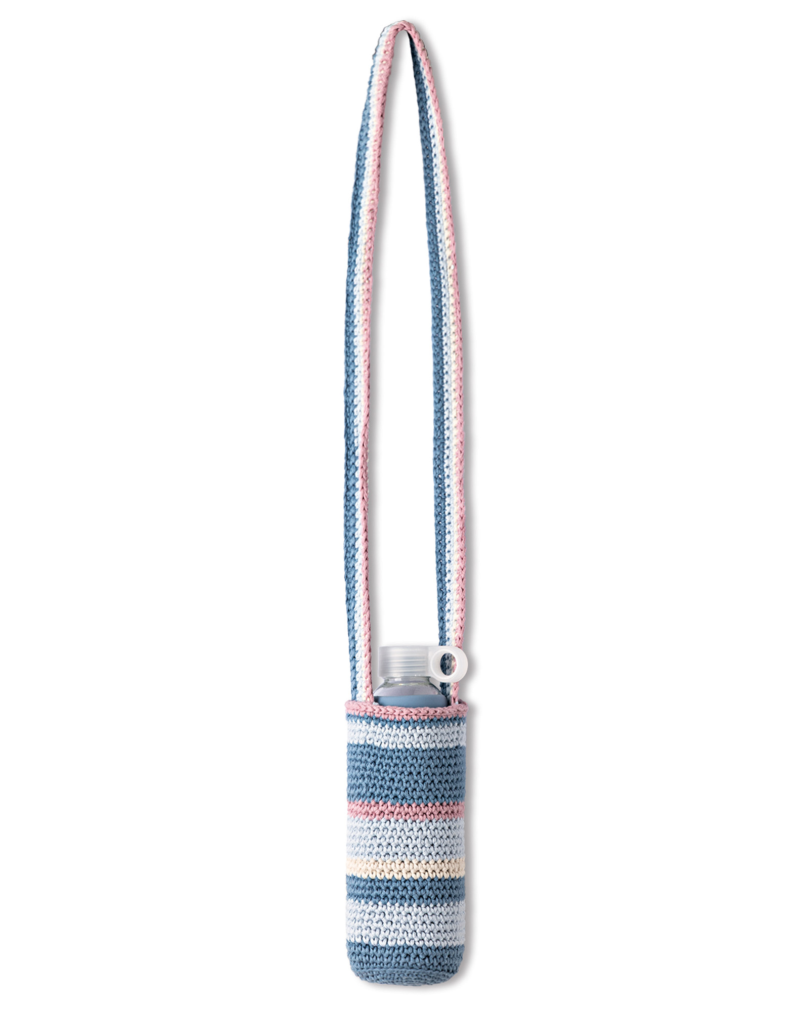 Strickset Flaschentasche In Festen Maschen Mit Streifen Aus Natural Cotton Gots Von Lana Grossa 2 Strickset Flaschentasche In Festen Maschen Mit Streifen Aus Natural Cotton Gots Von Lana Grossa – Bild 2