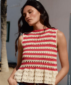 Strickset Top Im Lochstrukturmuster Mit Volant aus Setapura von Lana Grossa