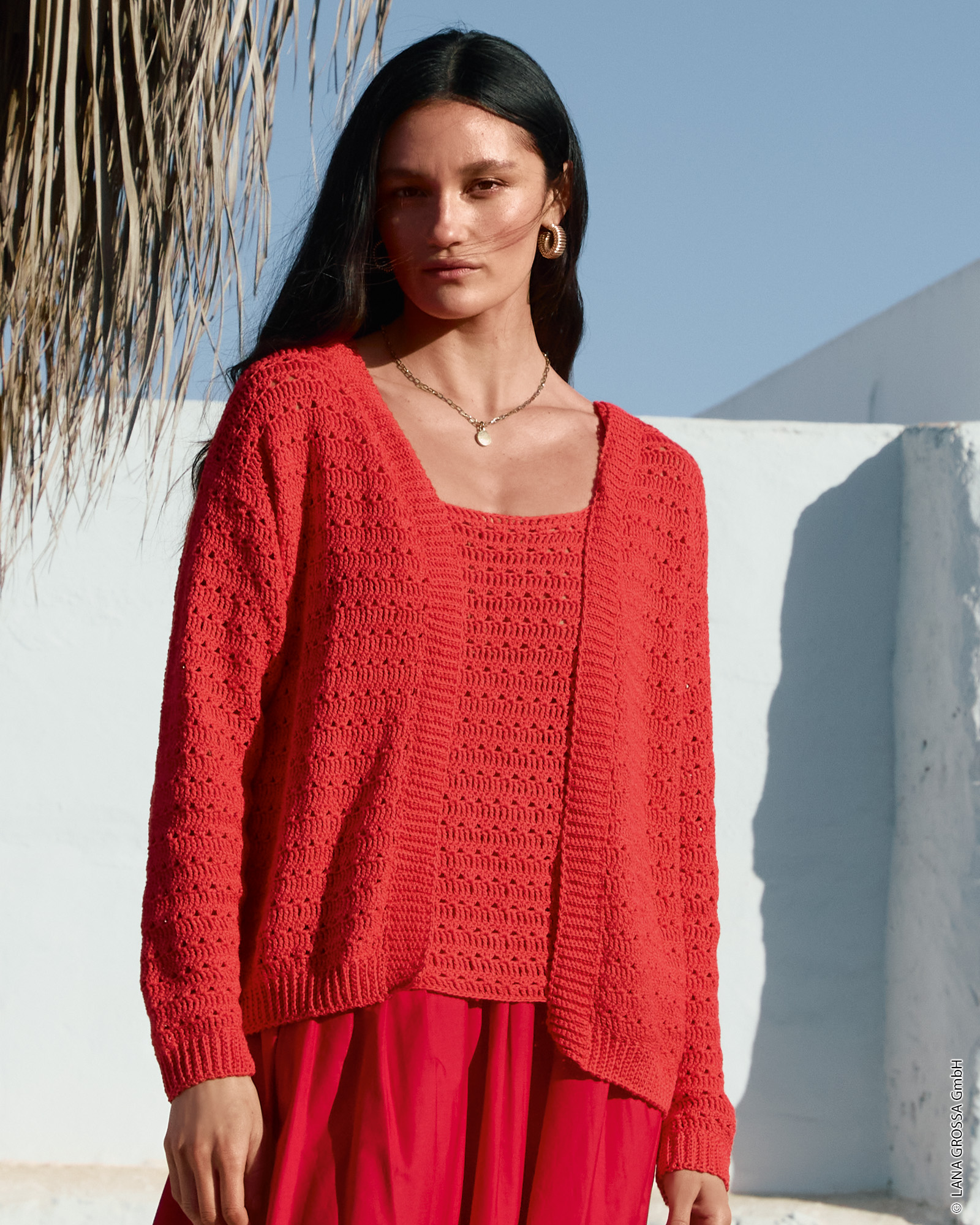 Strickset Cardigan Im Doppelstäbchen-Stäbchenlochmuster Aus Summer Cashmere Von Lana Grossa 1 Strickset Cardigan Im Doppelstäbchen-Stäbchenlochmuster Aus Summer Cashmere Von Lana Grossa