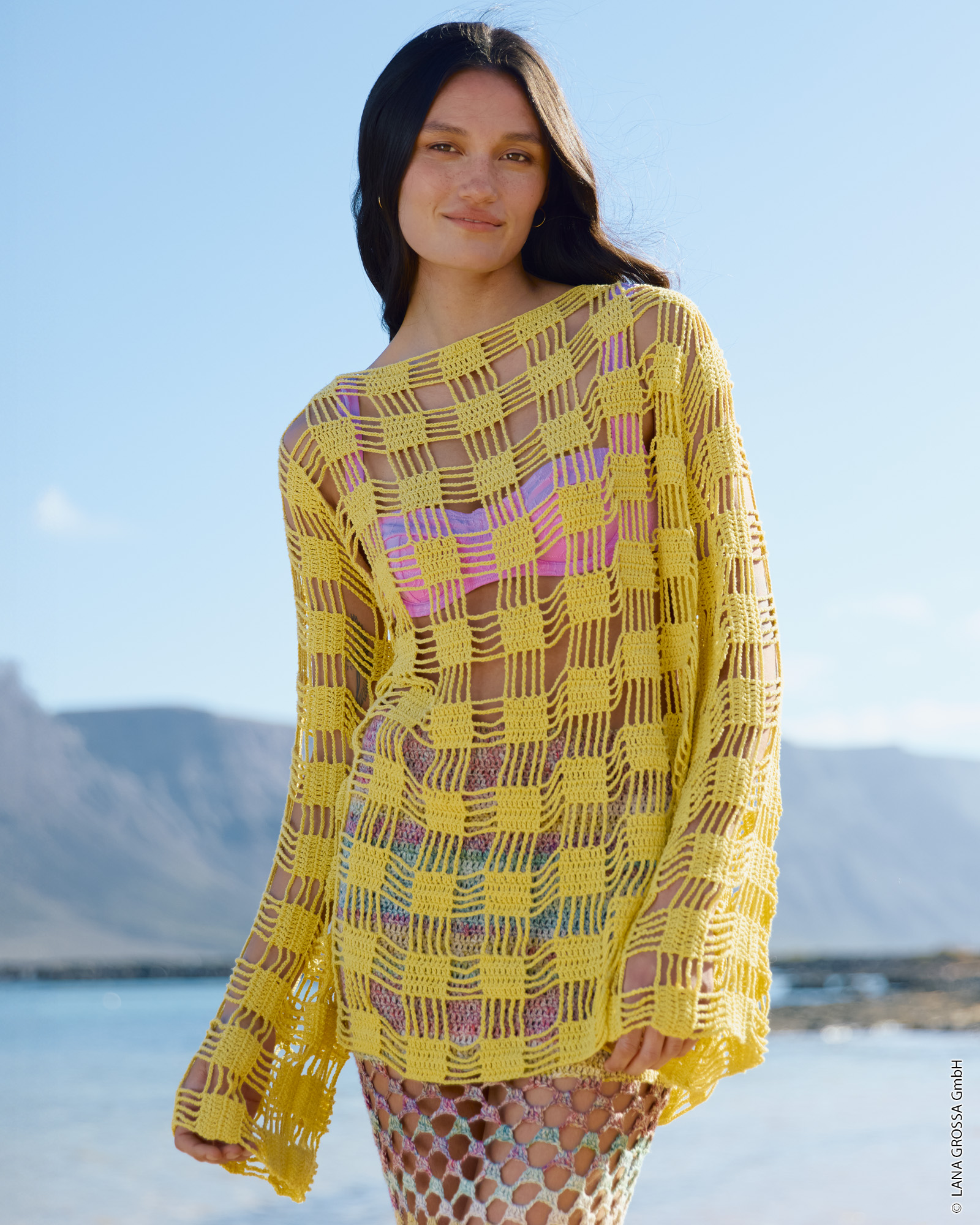 Strickset Tunika Im Karo-Lochmuster Aus Setapura Von Lana Grossa 1 Strickset Tunika Im Karo-Lochmuster Aus Setapura Von Lana Grossa