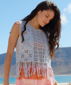 Strickset Top Mit Quadrat-motiven Und Streifen aus Setapura von Lana Grossa