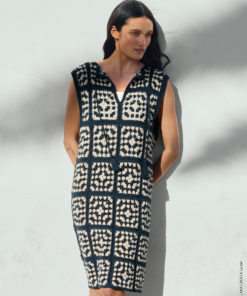 Strickset Kleid In Quadratischen Motiven aus Elastico von Lana Grossa