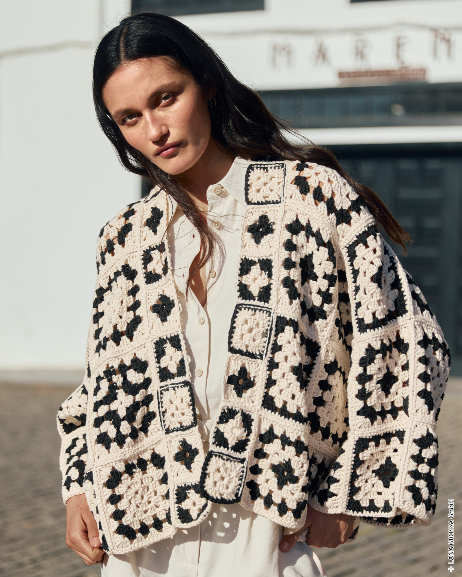 Strickset Jacke In Quadratischen Motiven Aus Campo Von Lana Grossa 1 Strickset Jacke In Quadratischen Motiven Aus Campo Von Lana Grossa
