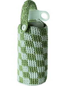 Strickset Flaschentasche Im Karomuster In Reliefstäbchen Aus Promessa Von Lana Grossa 4 Strickset Flaschentasche Im Karomuster In Reliefstäbchen Aus Promessa Von Lana Grossa – Bild 2
