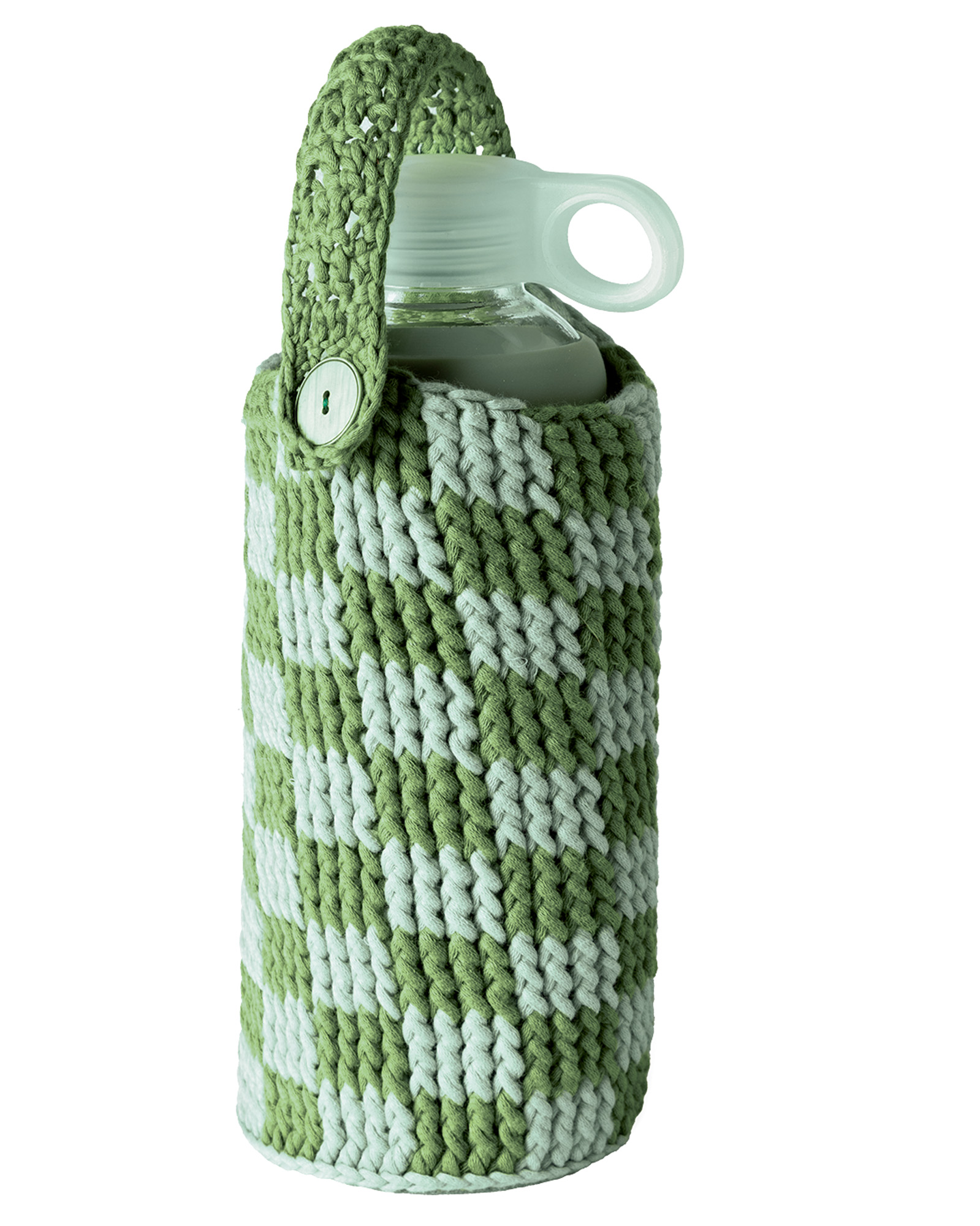 Strickset Flaschentasche Im Karomuster In Reliefstäbchen Aus Promessa Von Lana Grossa 2 Strickset Flaschentasche Im Karomuster In Reliefstäbchen Aus Promessa Von Lana Grossa – Bild 2