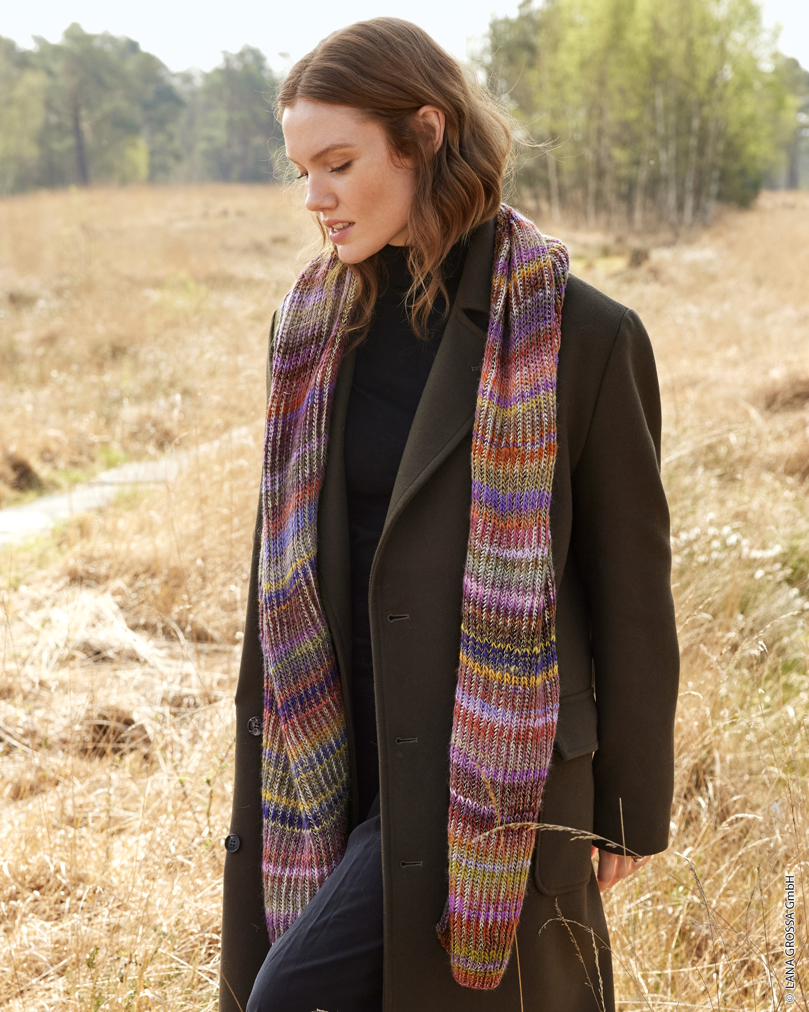 Strickset Schal Aus Colorissimo, Ecopuno Und Brillino Von Lana Grossa 1 Strickset Schal Aus Colorissimo, Ecopuno Und Brillino Von Lana Grossa