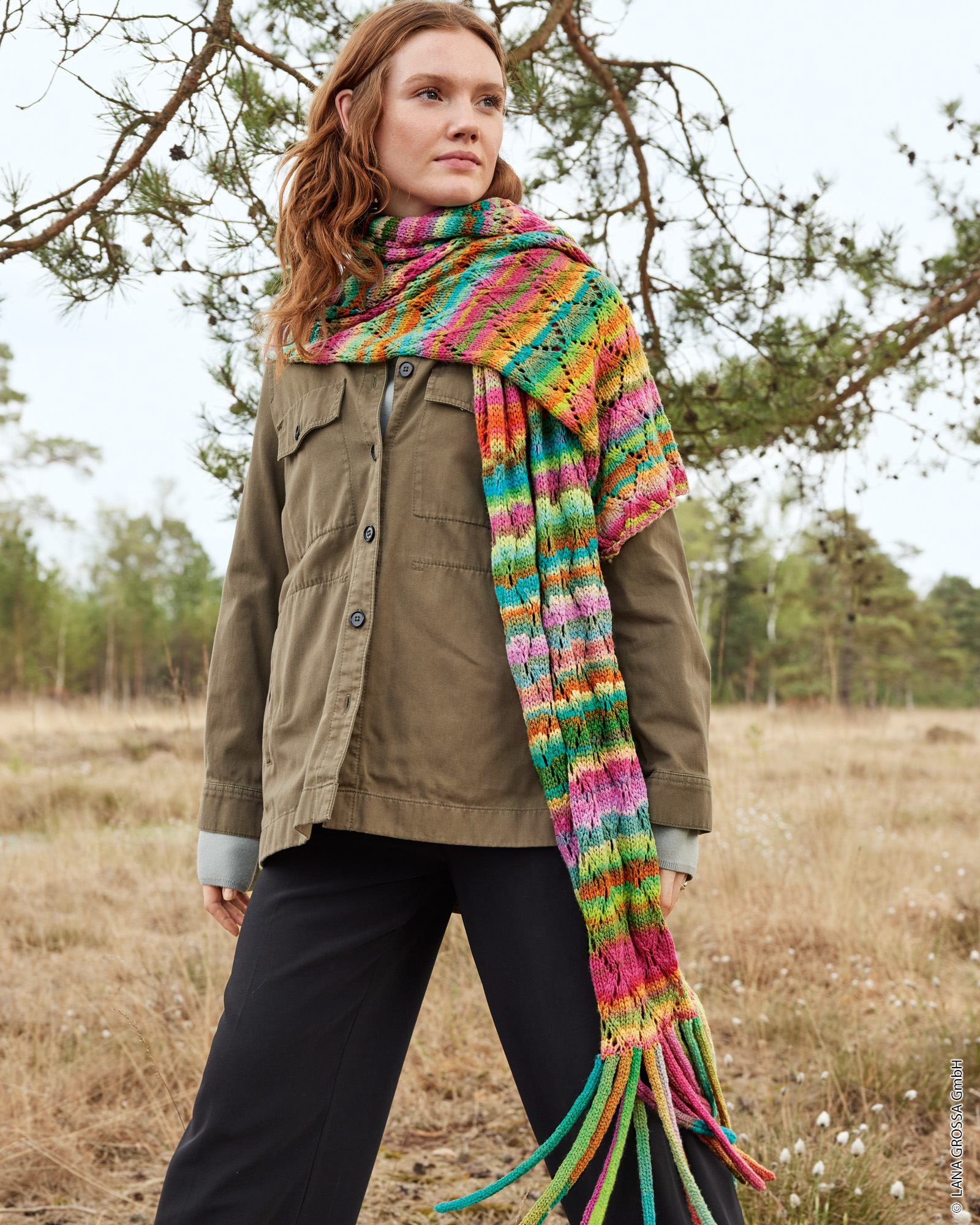 Strickset Schal Mit Rauten Aus Farfalla Von Lana Grossa 1 Strickset Schal Mit Rauten Aus Farfalla Von Lana Grossa