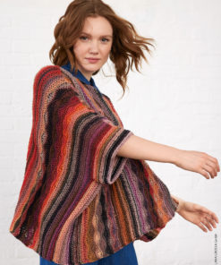 Strickset Poncho Mit Mustermix aus Farfalla von Lana Grossa