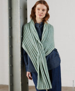 Strickset Rippenmuster-Tuch Aus Ecopuno, Brillino Und Natural Superkid Tweed Von Lana Grossa 5 Strickset Rippenmuster-Tuch Aus Ecopuno, Brillino Und Natural Superkid Tweed Von Lana Grossa – Bild 3