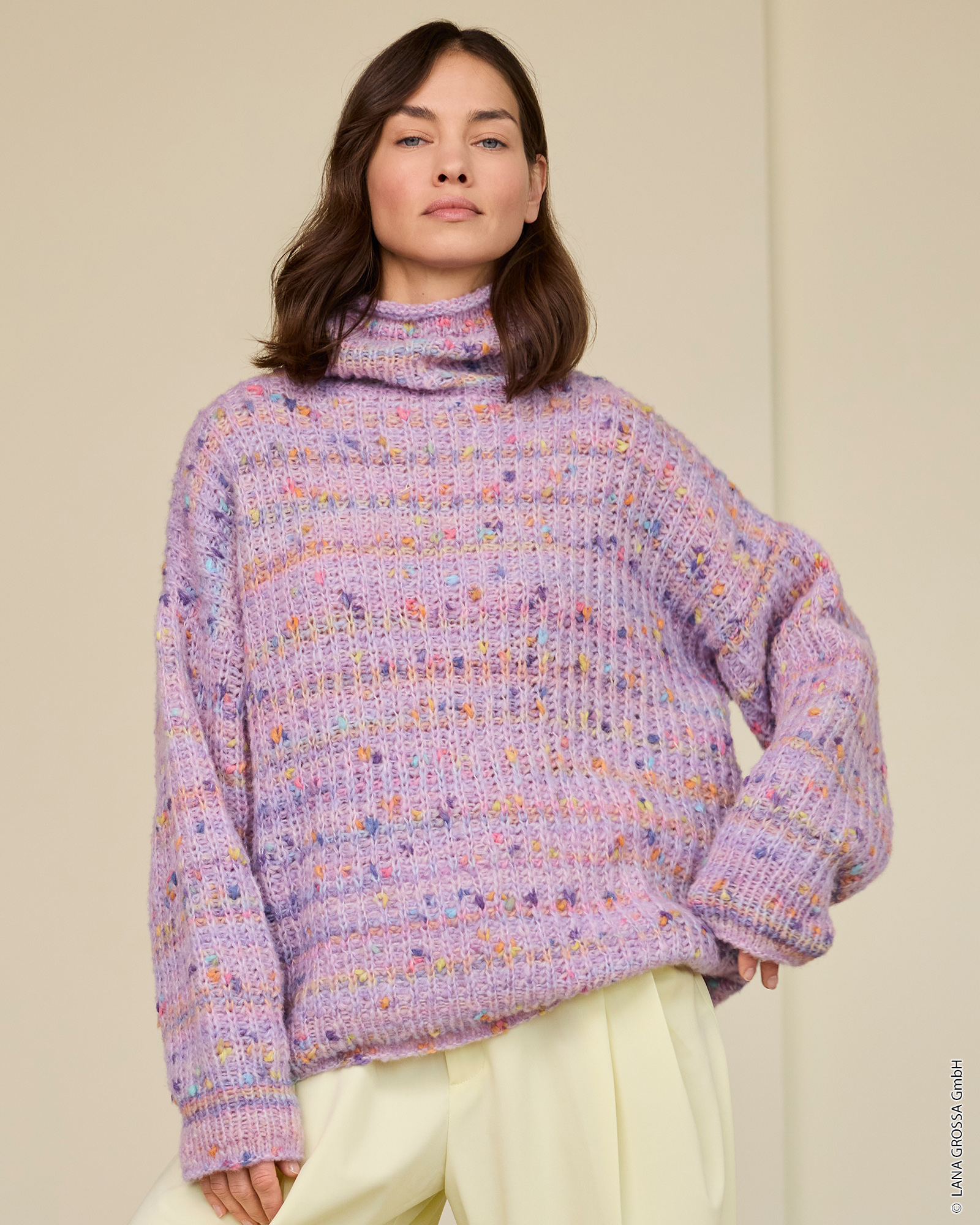Strickset Rollkragen-Pullover Aus Cassata Von Lana Grossa 1 Strickset Rollkragen-Pullover Aus Cassata Von Lana Grossa