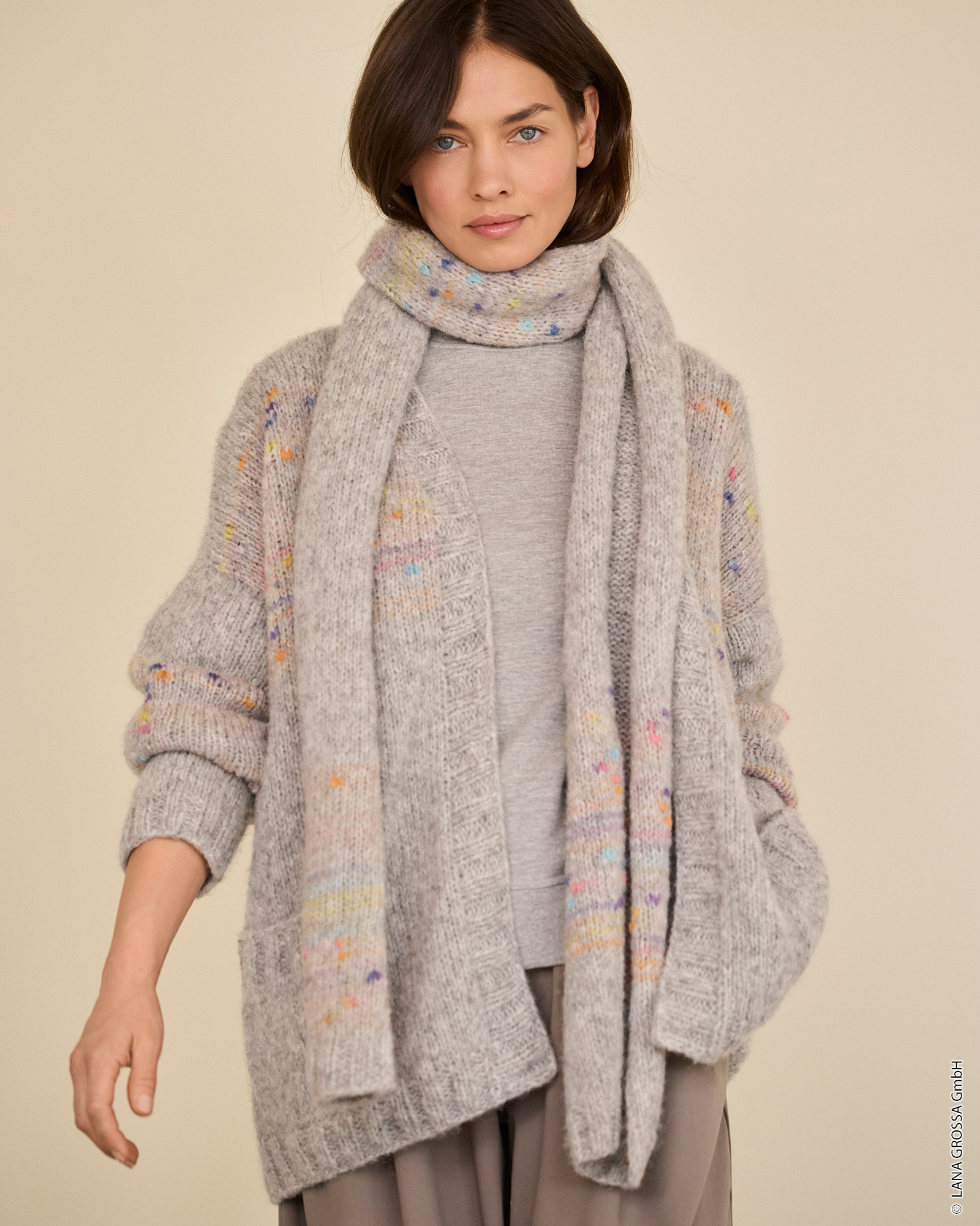 Strickset Schal Mit Streifenmuster Aus Alpaca Air Ii Und Cassata Von Lana Grossa 1 Strickset Schal Mit Streifenmuster Aus Alpaca Air Ii Und Cassata Von Lana Grossa