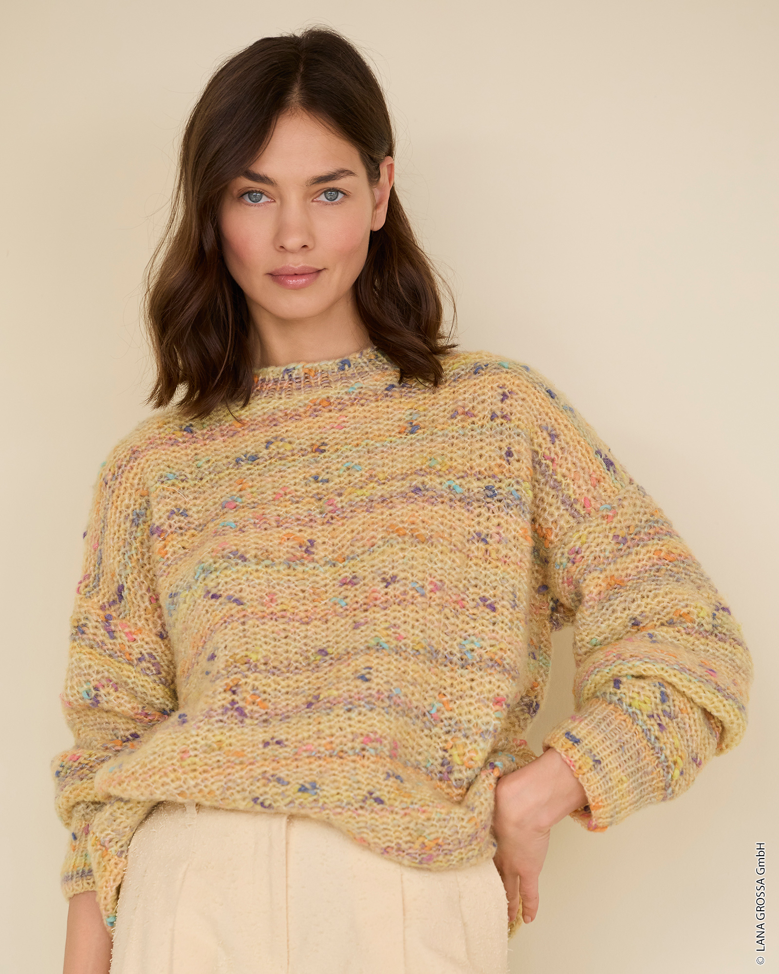 Strickset Pullover Mit Muster Aus Cassata Von Lana Grossa 1 Strickset Pullover Mit Muster Aus Cassata Von Lana Grossa
