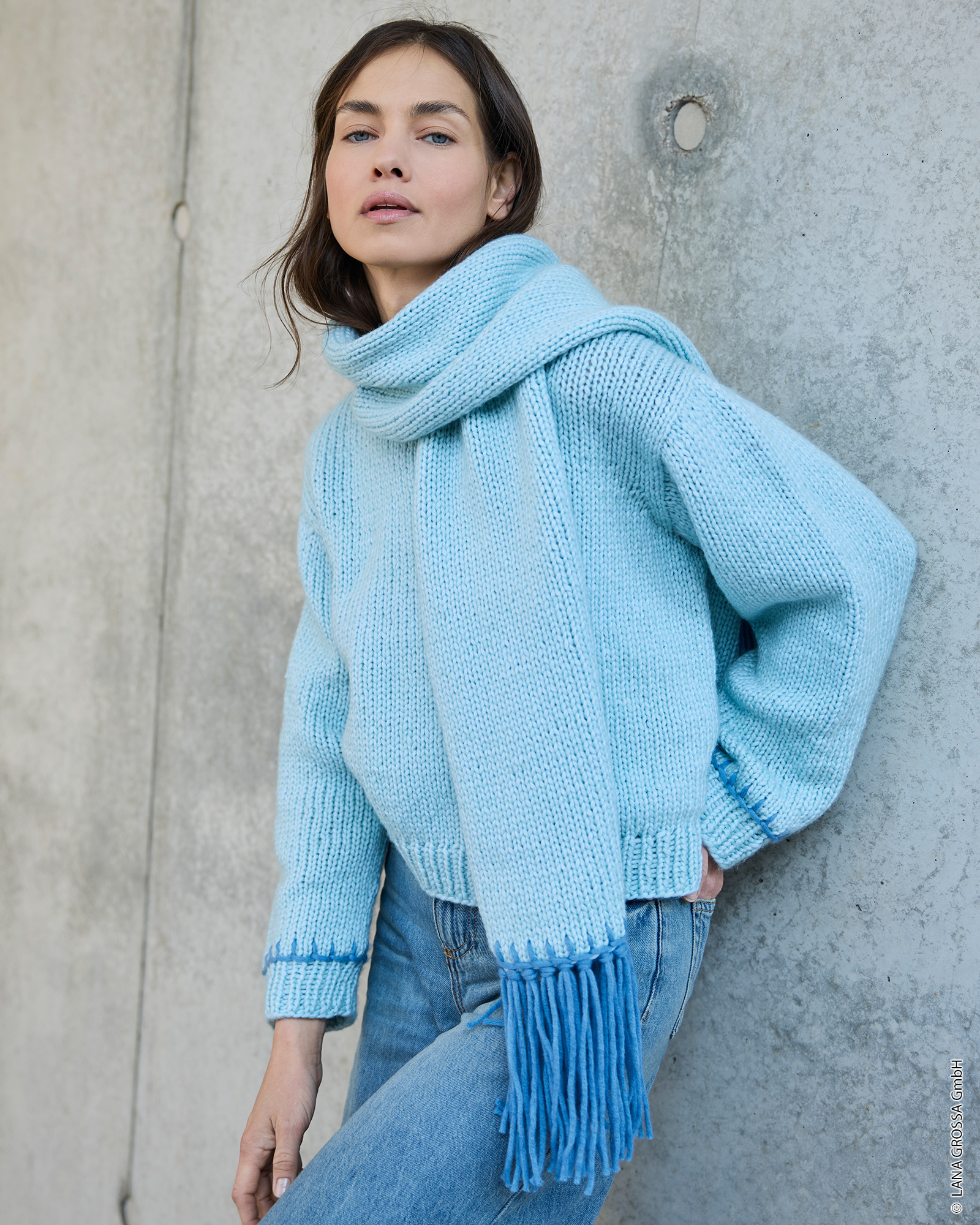 Strickset Schal Mit Fransen Aus Winter Softness Von Lana Grossa 1 Strickset Schal Mit Fransen Aus Winter Softness Von Lana Grossa