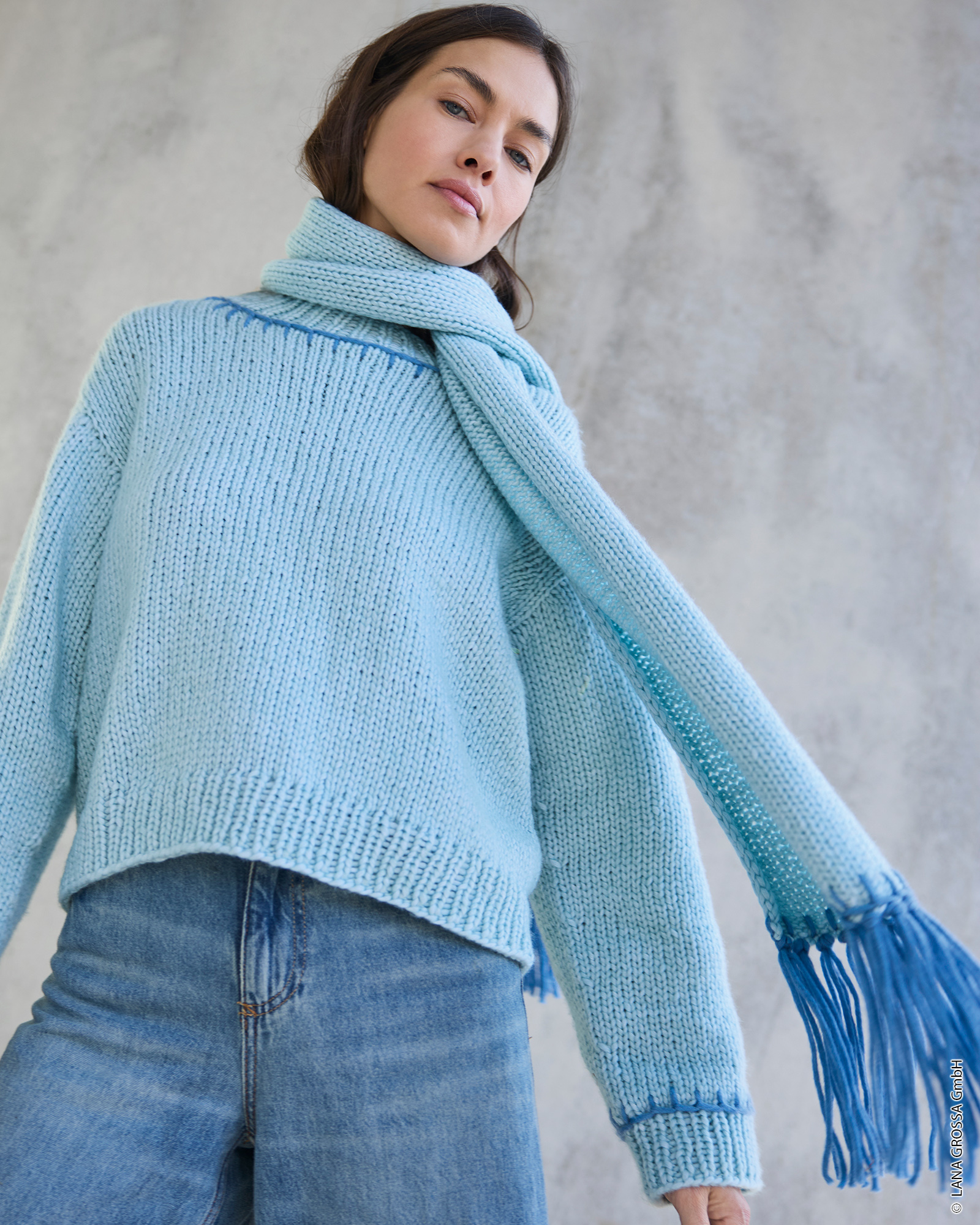 Strickset Schal Mit Fransen Aus Winter Softness Von Lana Grossa 2 Strickset Schal Mit Fransen Aus Winter Softness Von Lana Grossa – Bild 2
