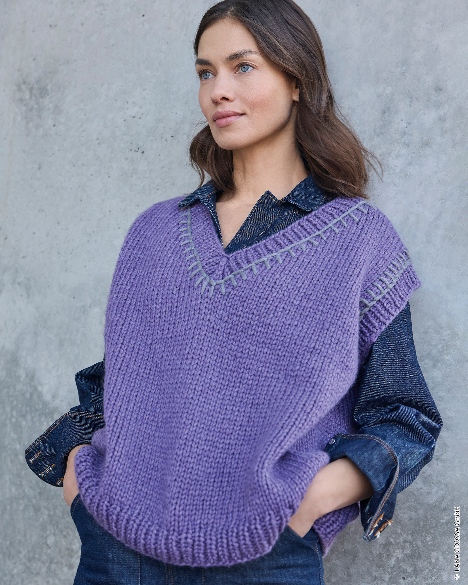 Strickset V-Pullunder Aus Winter Softness Von Lana Grossa 1 Strickset V-Pullunder Aus Winter Softness Von Lana Grossa