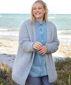 Strickset Jacke Mit Muster-blende aus Cool Wool Lace und Silkhair von Lana Grossa
