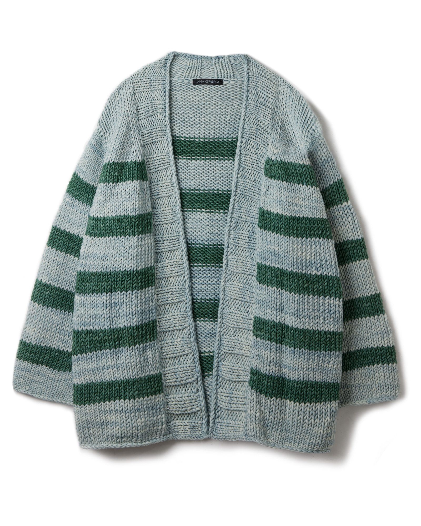 Strickset Top Down Streifenjacke Aus Vintage Superchunky Von Lana Grossa 2 Strickset Top Down Streifenjacke Aus Vintage Superchunky Von Lana Grossa – Bild 2