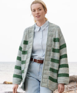 Strickset Top Down Streifenjacke Aus Vintage Superchunky Von Lana Grossa 5 Strickset Top Down Streifenjacke Aus Vintage Superchunky Von Lana Grossa – Bild 3