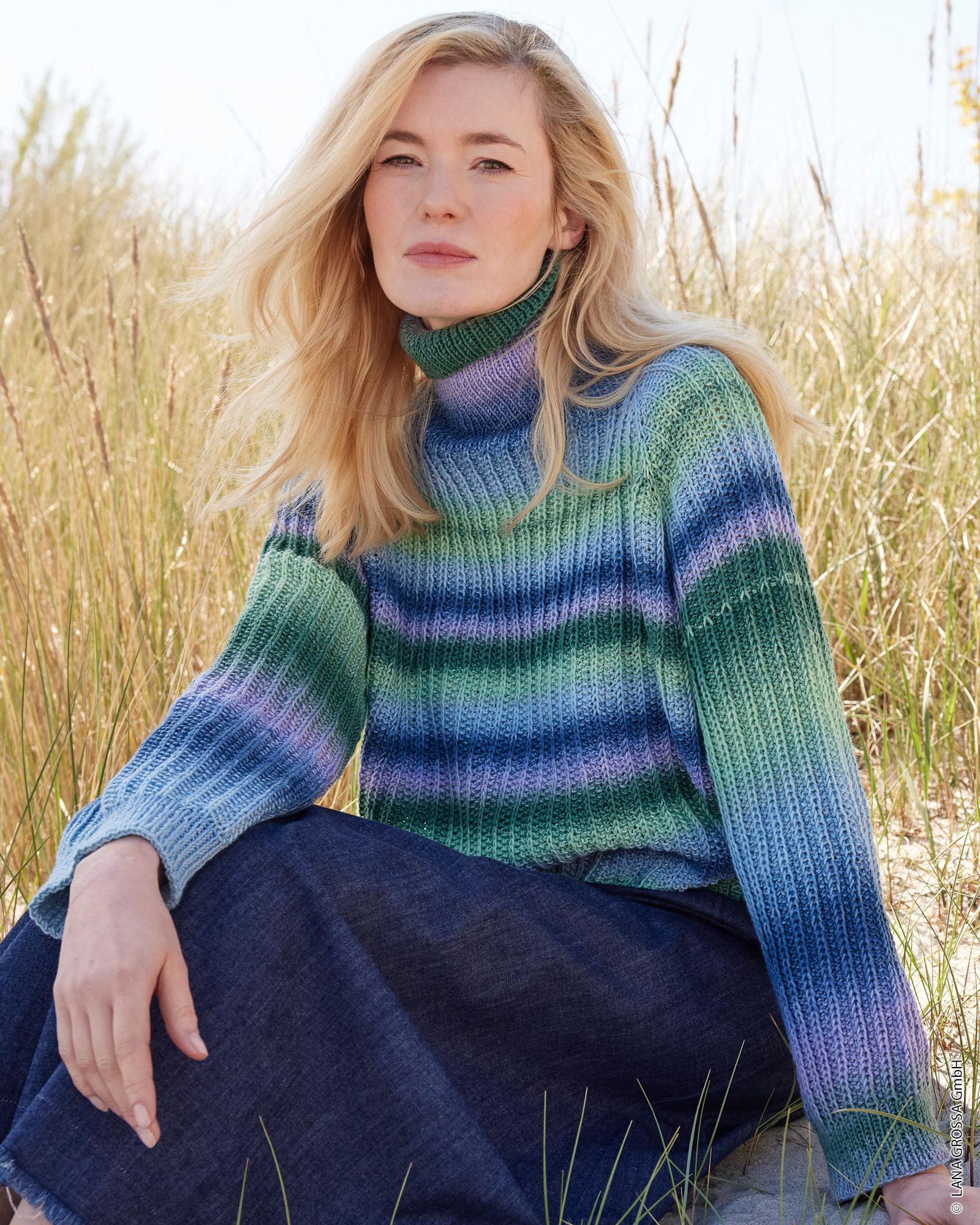 Strickset Top Down Pullover Aus Cool Wool Big Color Von Lana Grossa 1 Strickset Top Down Pullover Aus Cool Wool Big Color Von Lana Grossa
