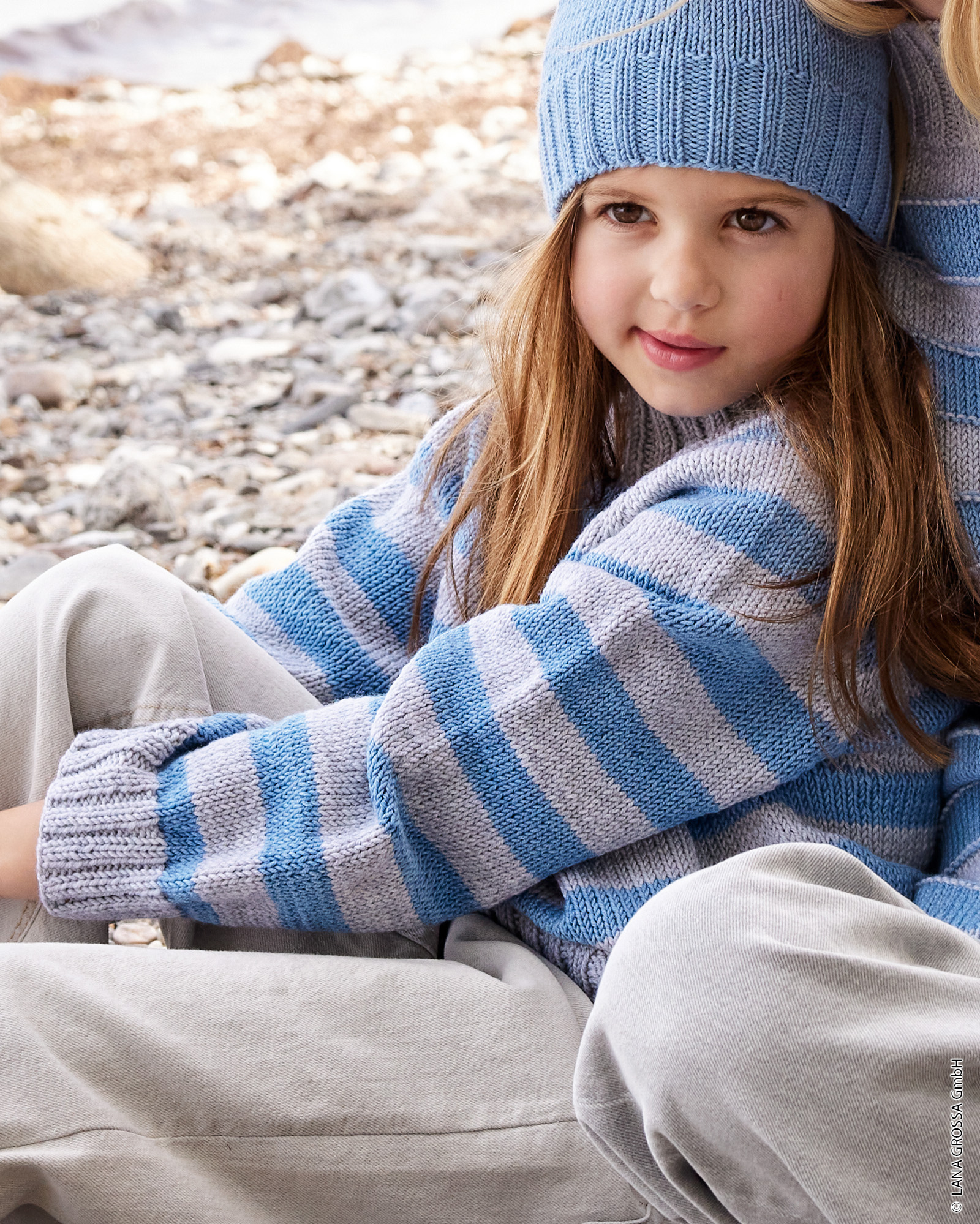 Strickset Top Down Kinder-Streifenpullover Aus Cool Wool Big Mélange Von Lana Grossa 3 Strickset Top Down Kinder-Streifenpullover Aus Cool Wool Big Mélange Von Lana Grossa – Bild 3