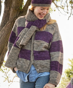 Strickset Top Down Blockstreifenjacke Aus Vintage Chunky Von Lana Grossa
