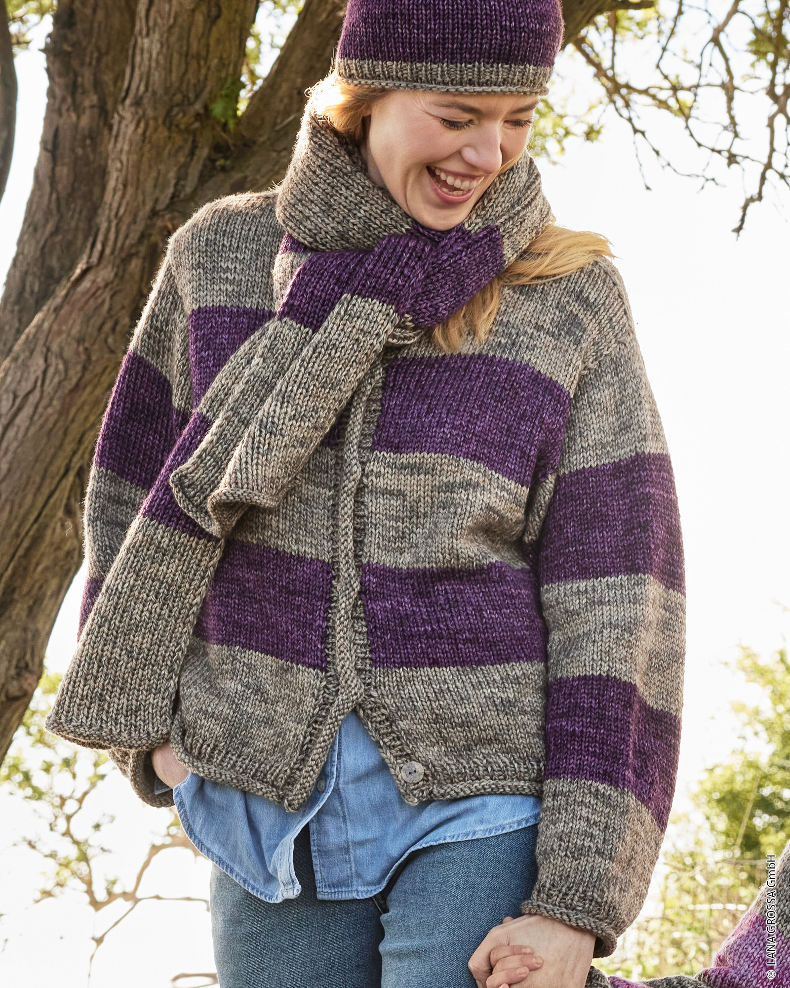 Strickset Top Down Blockstreifenjacke Aus Vintage Chunky Von Lana Grossa 1 Strickset Top Down Blockstreifenjacke Aus Vintage Chunky Von Lana Grossa
