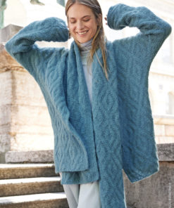 Strickset Cardigan Im Rautenmuster aus Nebbia von Lana Grossa