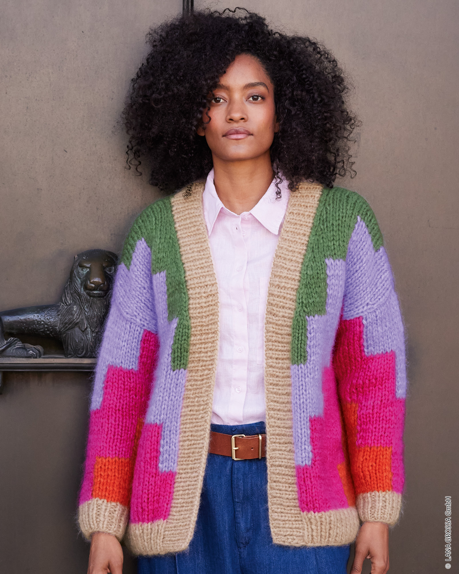 Strickset Cardigan Mit Farbflächen Aus Mohair Di Gio Von Lana Grossa 1 Strickset Cardigan Mit Farbflächen Aus Mohair Di Gio Von Lana Grossa