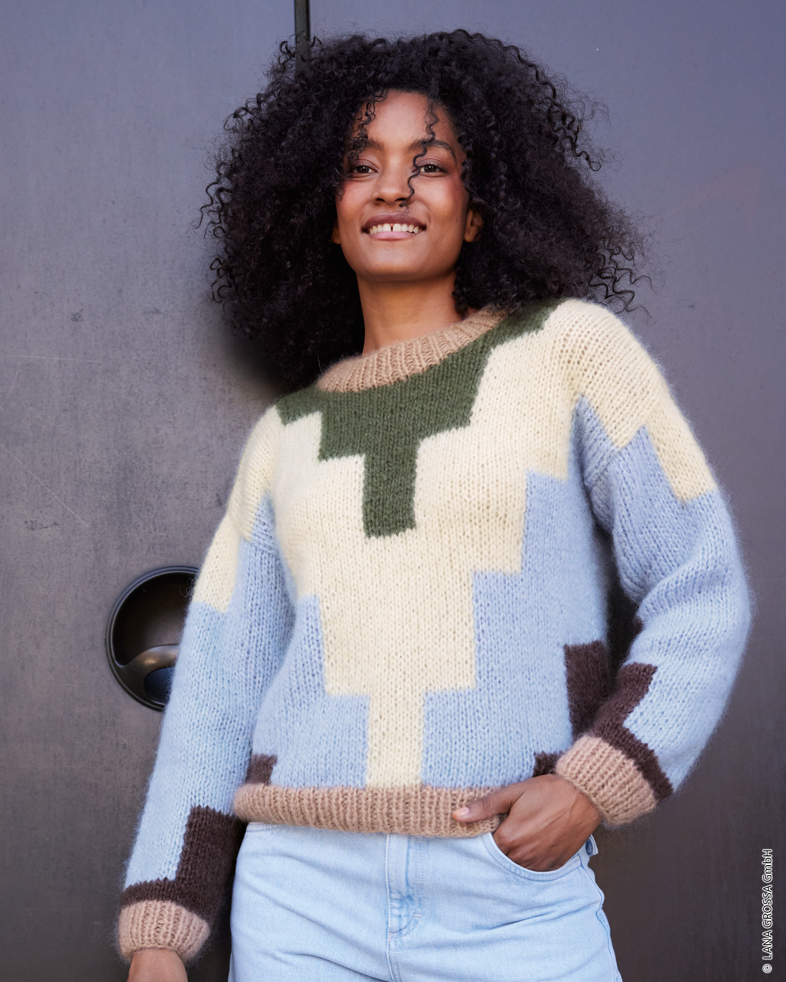 Strickset Pullover Mit Farbflächen Aus Mohair Di Gio Von Lana Grossa 1 Strickset Pullover Mit Farbflächen Aus Mohair Di Gio Von Lana Grossa