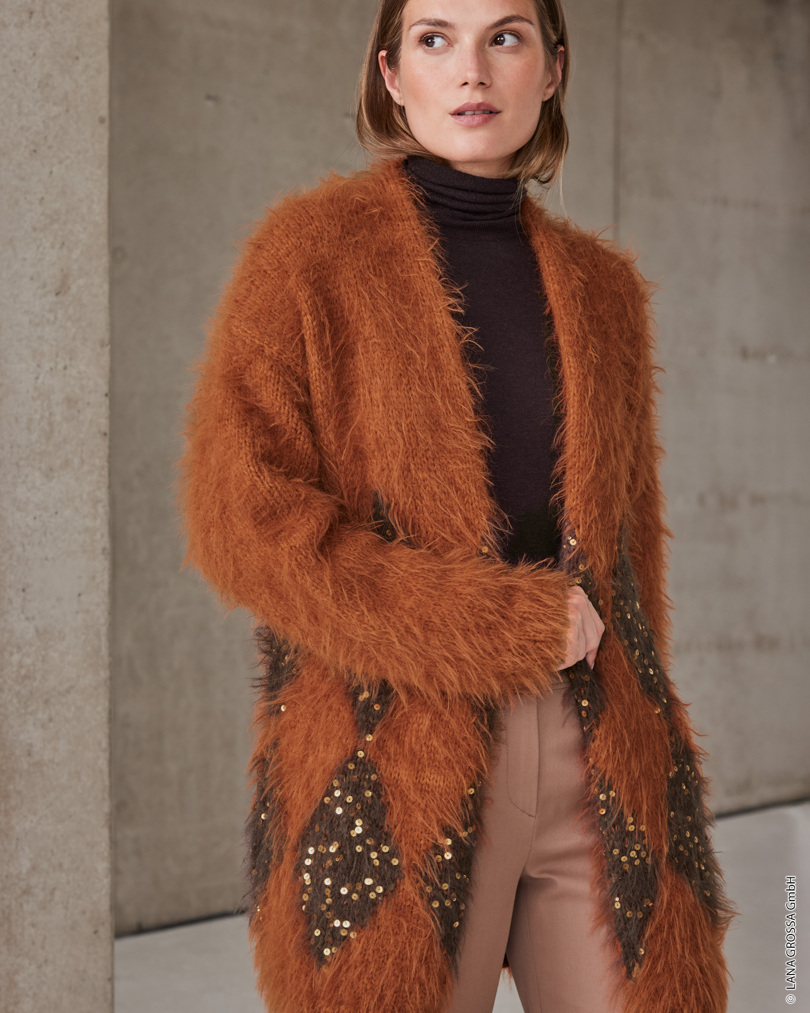 Strickset Jacke Mit Rauten Aus Ecopuno, Basta Und Cosmo Von Lana Grossa 1 Strickset Jacke Mit Rauten Aus Ecopuno, Basta Und Cosmo Von Lana Grossa