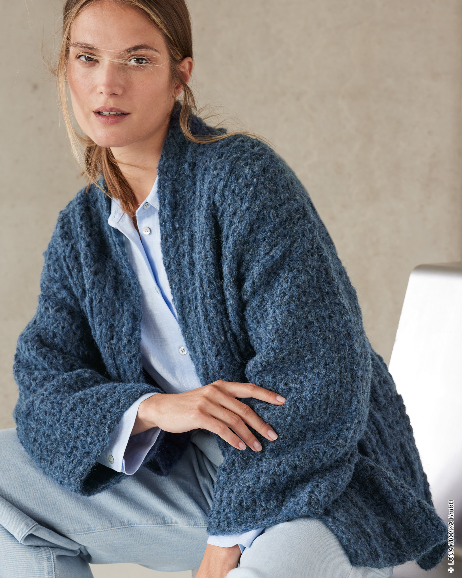 Strickset Häkel-Cardigan Aus Alpaca Air Ii Von Lana Grossa 1 Strickset Häkel-Cardigan Aus Alpaca Air Ii Von Lana Grossa