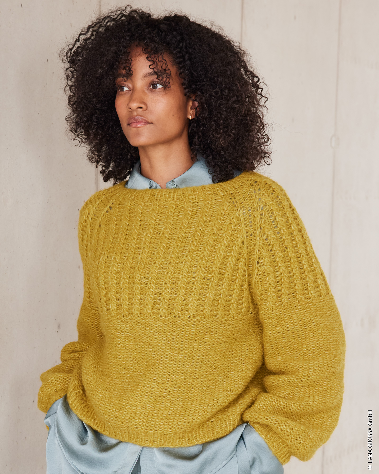Strickset Top-Down Raglansweater Aus Alpaca Air Ii Von Lana Grossa 1 Strickset Top-Down Raglansweater Aus Alpaca Air Ii Von Lana Grossa