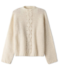 Strickset Häkelpullover Mit Zopfstreifen Aus Nebbia Von Lana Grossa 4 Strickset Häkelpullover Mit Zopfstreifen Aus Nebbia Von Lana Grossa – Bild 2