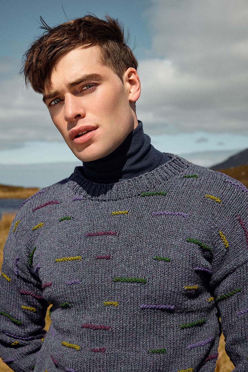 Strickset Herrenpullover Aus Donegal Woolen Spun Von Lang Yarns 1 Strickset Herrenpullover Aus Donegal Woolen Spun Von Lang Yarns