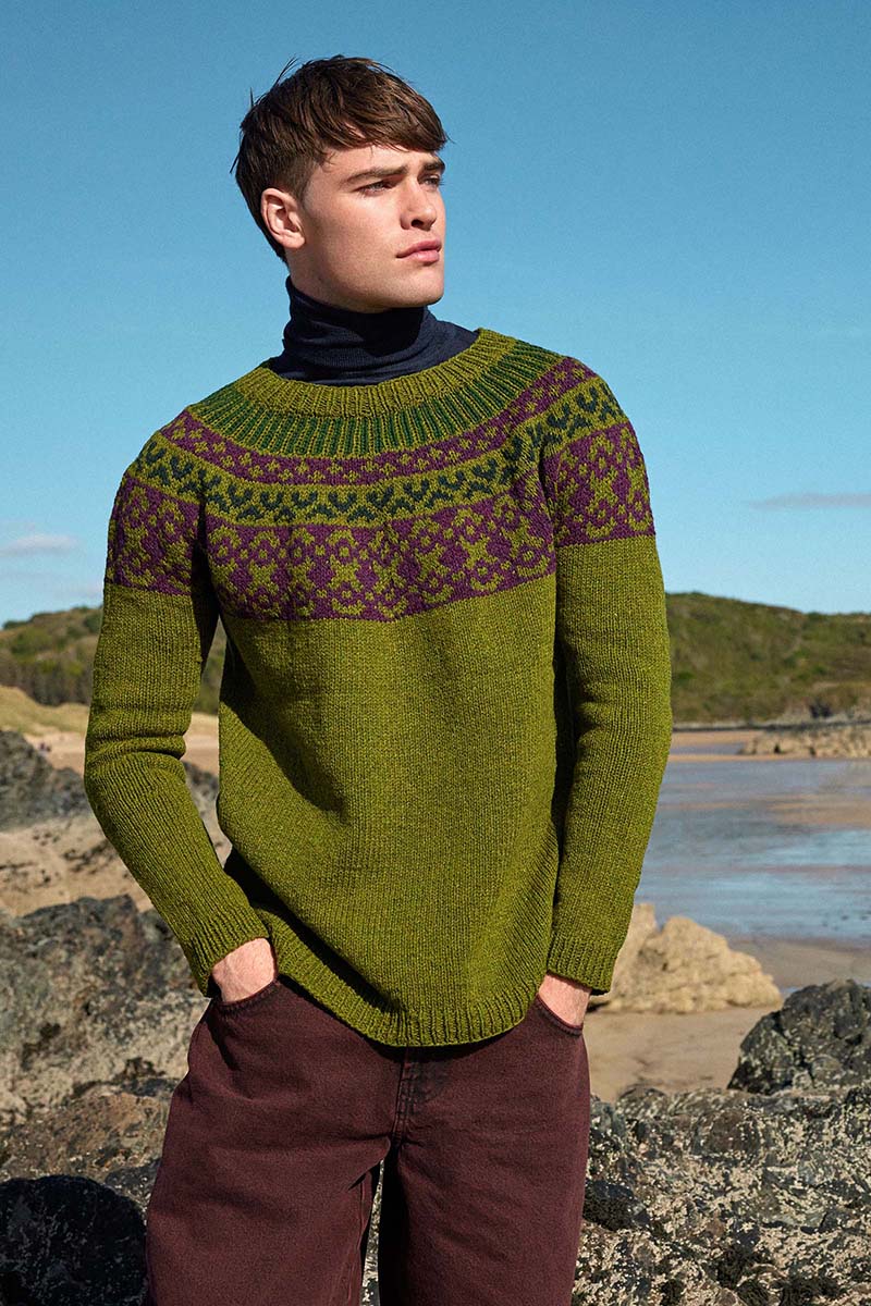Strickset Pullover Top Down Aus Donegal Woolen Spun Von Lang Yarns 1 Strickset Pullover Top Down Aus Donegal Woolen Spun Von Lang Yarns