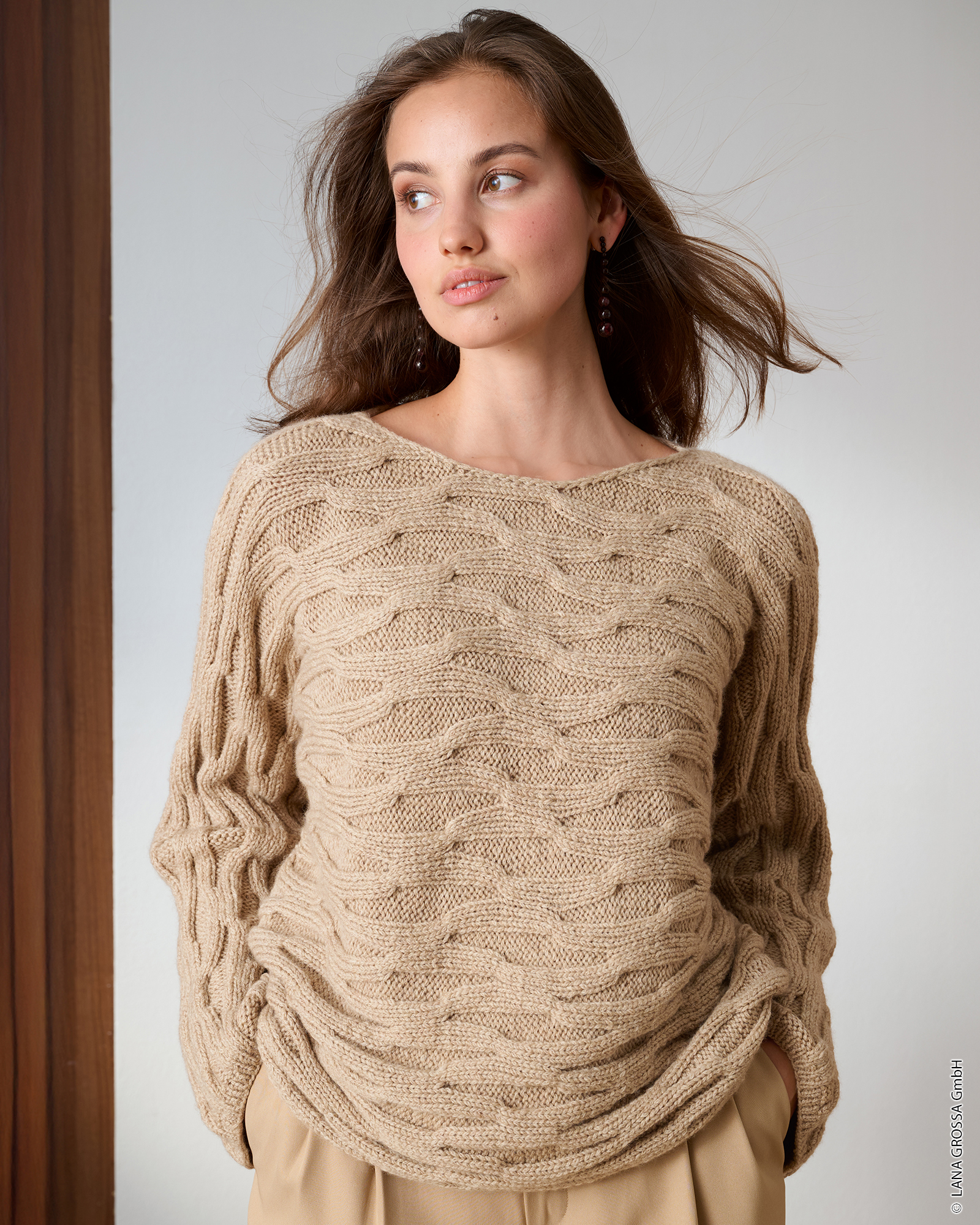 Strickset Pullover Im Struktur-Rippenmuster Aus Cool Merino Von Lana Grossa 1 Strickset Pullover Im Struktur-Rippenmuster Aus Cool Merino Von Lana Grossa