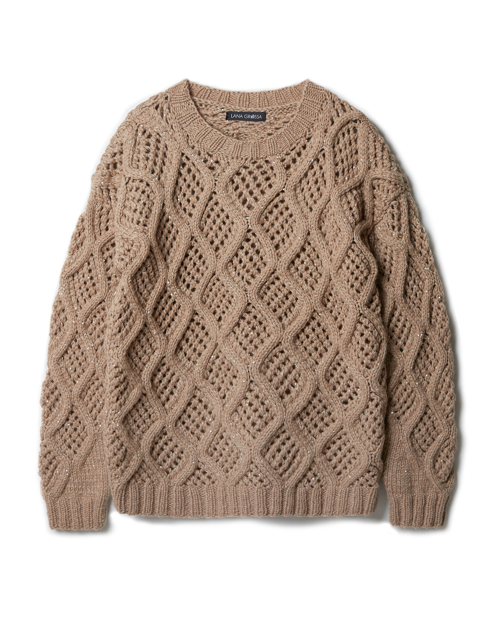 Strickset Pullover Im Rauten-Lochmuster Aus Cool Merino Big Und Glamour Von Lana Grossa 2 Strickset Pullover Im Rauten-Lochmuster Aus Cool Merino Big Und Glamour Von Lana Grossa – Bild 2