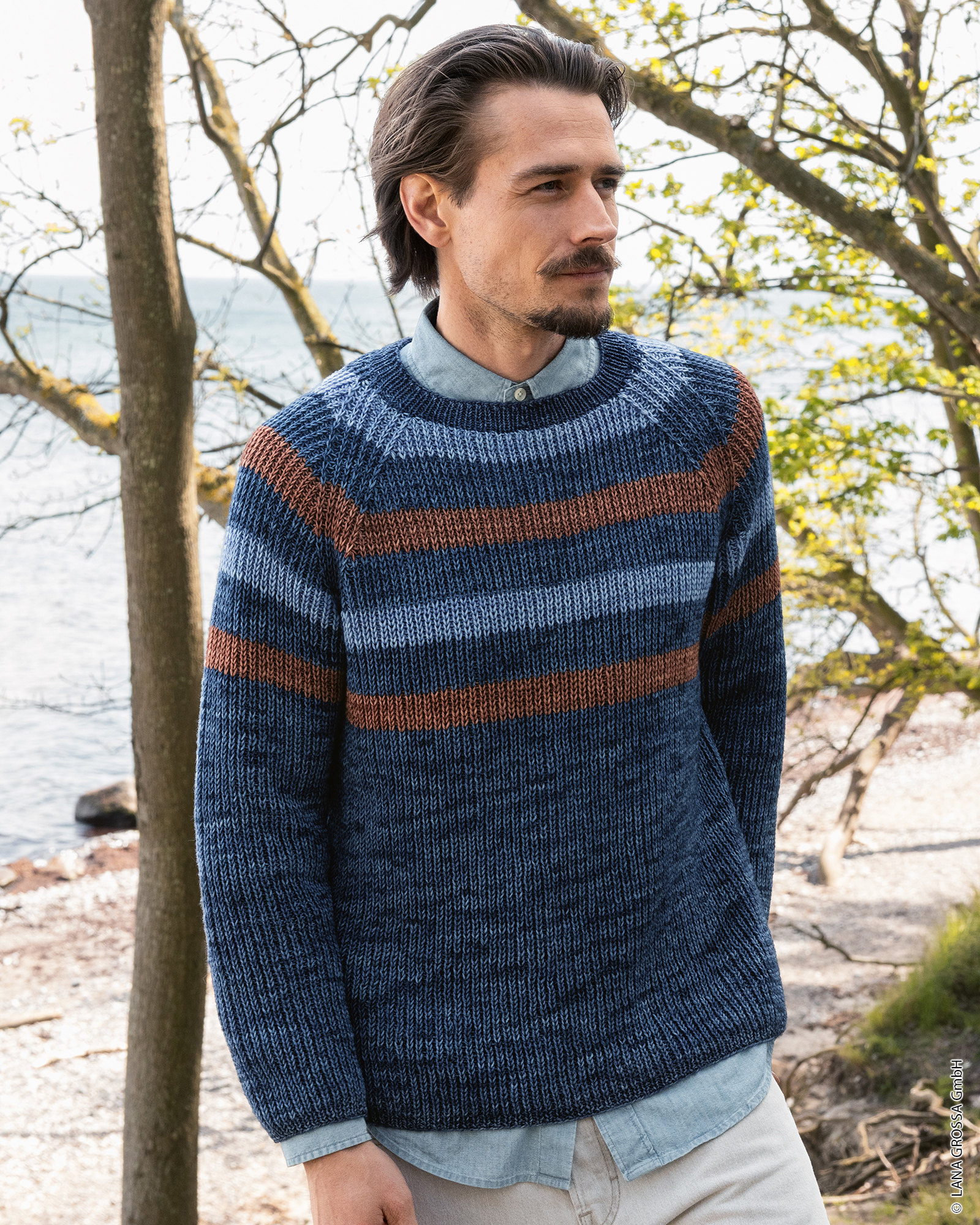 Strickset Streifenpullover Im Halbpatent Aus Cool Wool Vintage Von Lana Grossa 1 Strickset Streifenpullover Im Halbpatent Aus Cool Wool Vintage Von Lana Grossa