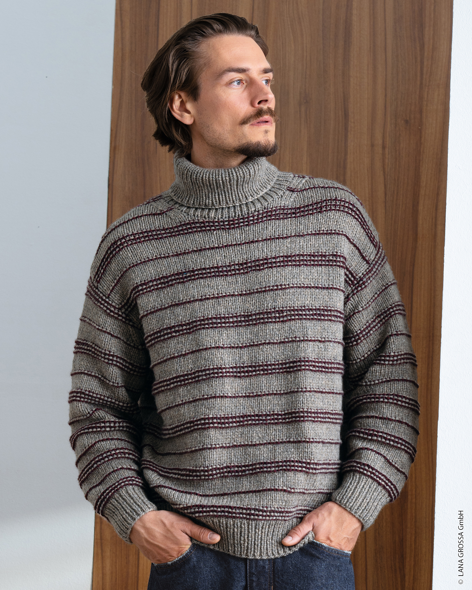 Strickset Pullover Mit Streifen Aus Alta Moda Cashmere 16 Von Lana Grossa 1 Strickset Pullover Mit Streifen Aus Alta Moda Cashmere 16 Von Lana Grossa
