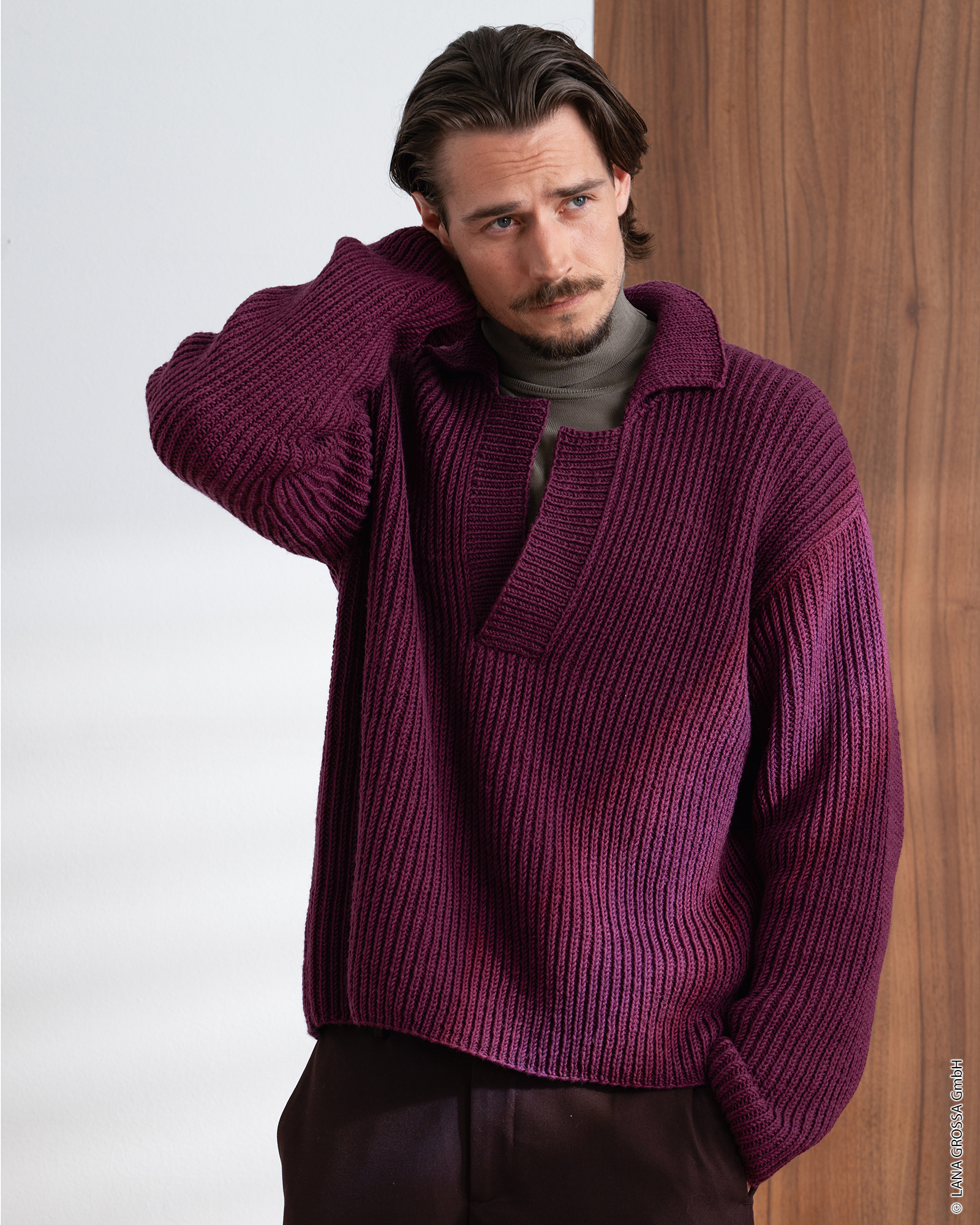 Strickset Pullover Im Halbpatent Aus Cool Wool Big Mélange Von Lana Grossa 1 Strickset Pullover Im Halbpatent Aus Cool Wool Big Mélange Von Lana Grossa