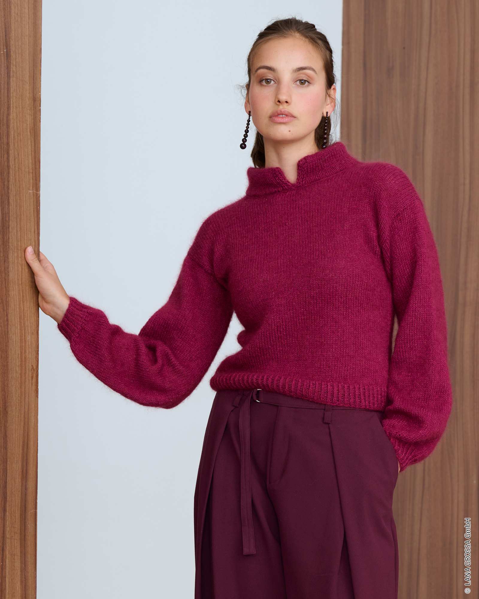 Strickset Pullover Mit Doppelten Kragen Aus Cool Wool Lace Und Silkhair Von Lana Grossa 1 Strickset Pullover Mit Doppelten Kragen Aus Cool Wool Lace Und Silkhair Von Lana Grossa