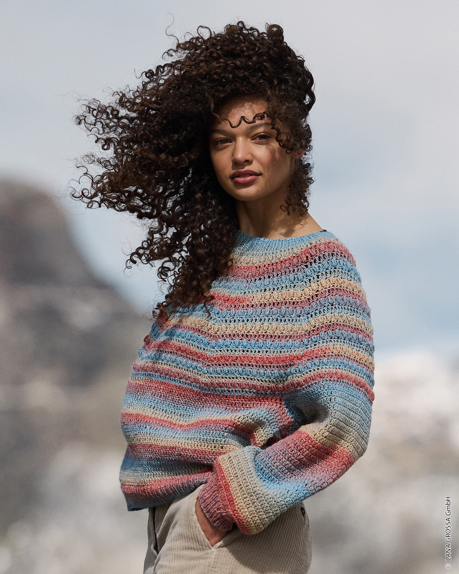 Strickset Pullover Mit Noppenmuster Aus Gomitolo Gala Von Lana Grossa 2 Strickset Pullover Mit Noppenmuster Aus Gomitolo Gala Von Lana Grossa – Bild 2