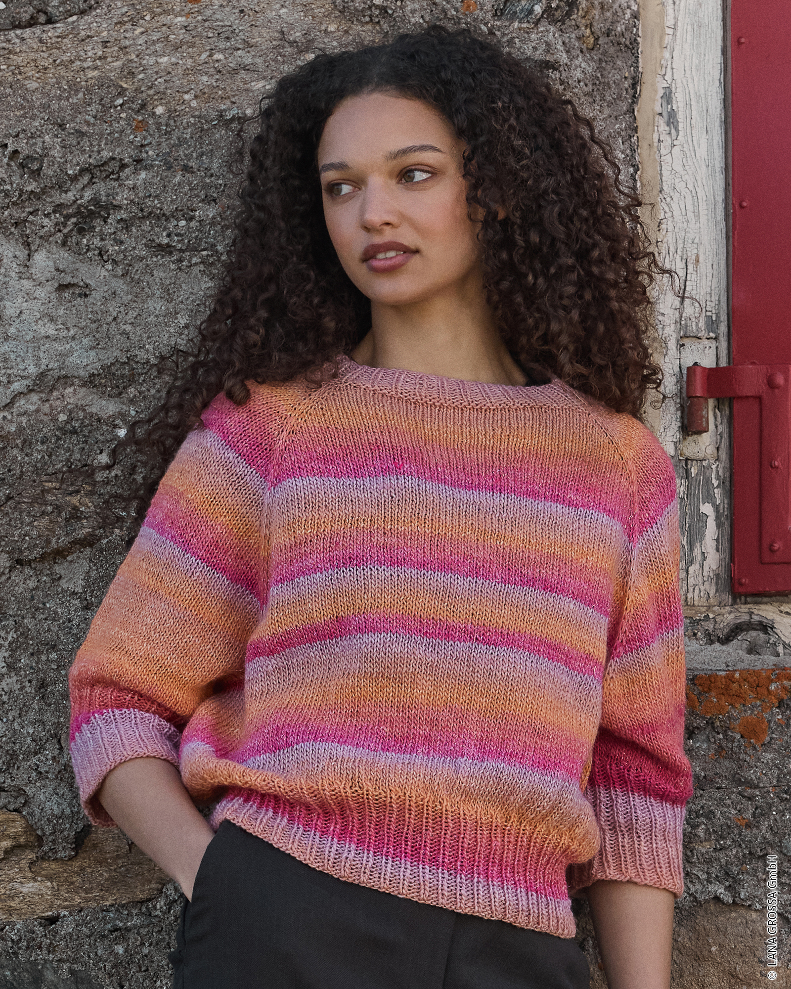 Strickset Kurzarm-Raglan-Pullover Aus Gomitolo Gala Von Lana Grossa 1 Strickset Kurzarm-Raglan-Pullover Aus Gomitolo Gala Von Lana Grossa